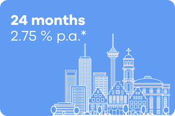 24 months time deposit – 2.75 % p.a.
