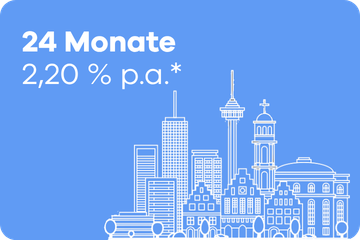 24 Monate Sparbuch – 2,20 % p.a.